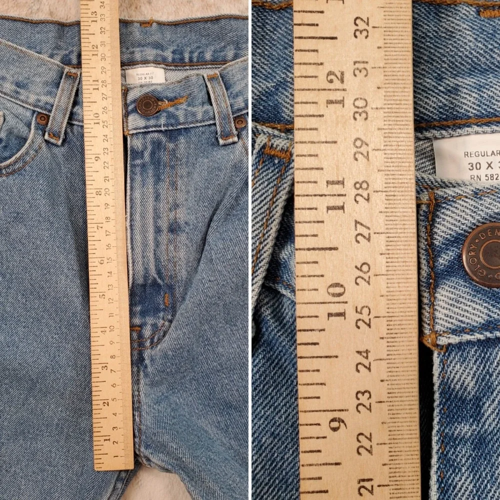 Vintage Faded Glory Mens Jeans Regular Fit Straight 30x30 Workwear Medium‎ Wash